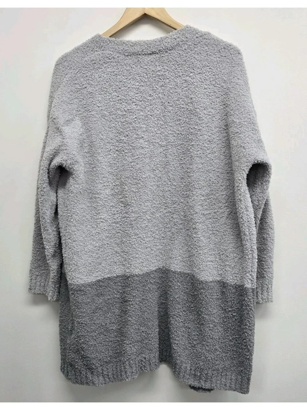 Thread & Supply Open Front Grey Cardigan OSFM Lightweight Super Fuzzy Cozy